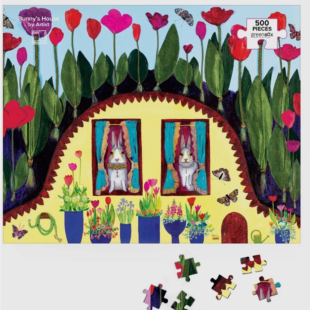 Bunny's House 500-Piece Puzzle - Multicolor